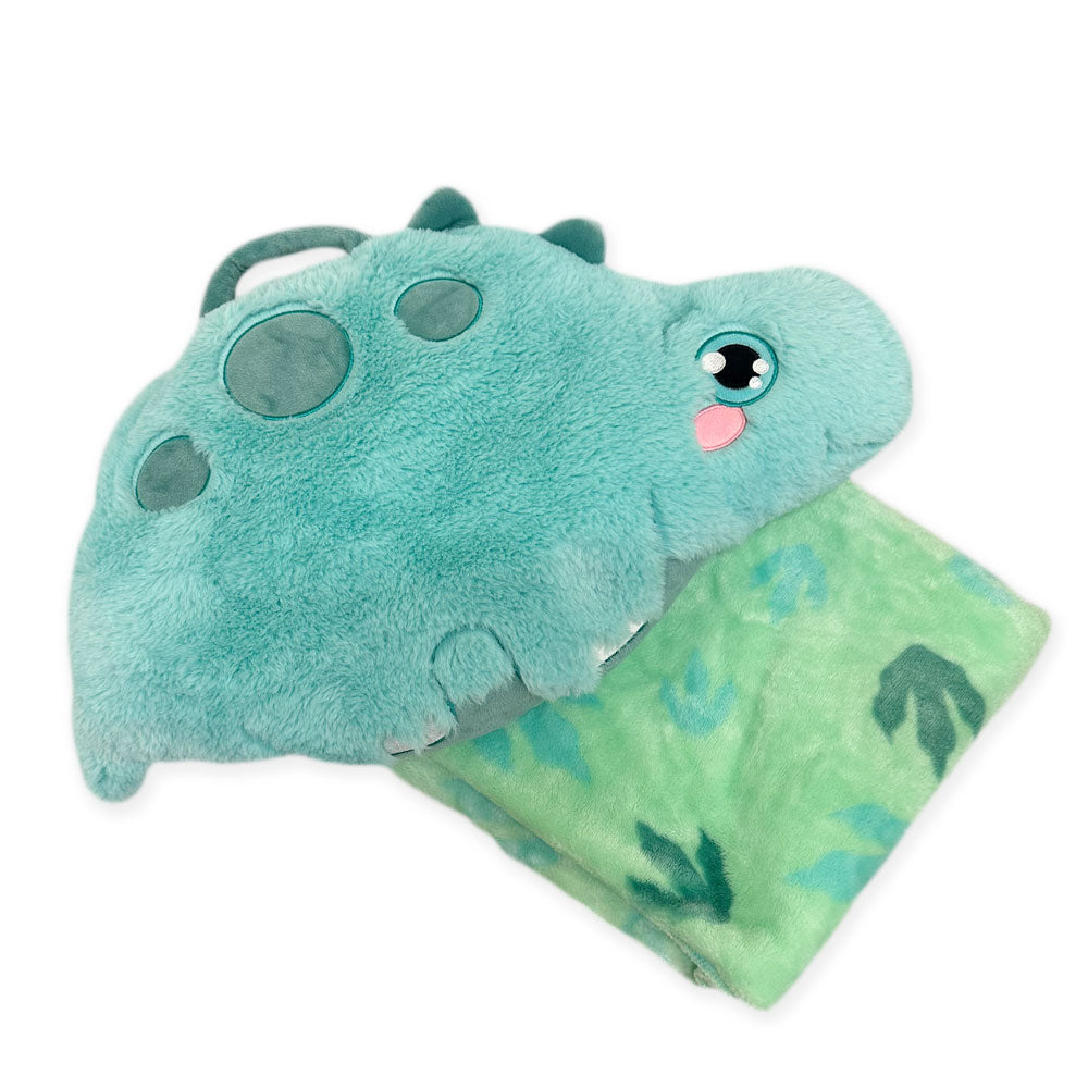 Dinosaur Plush Pillow Bag and Blanket