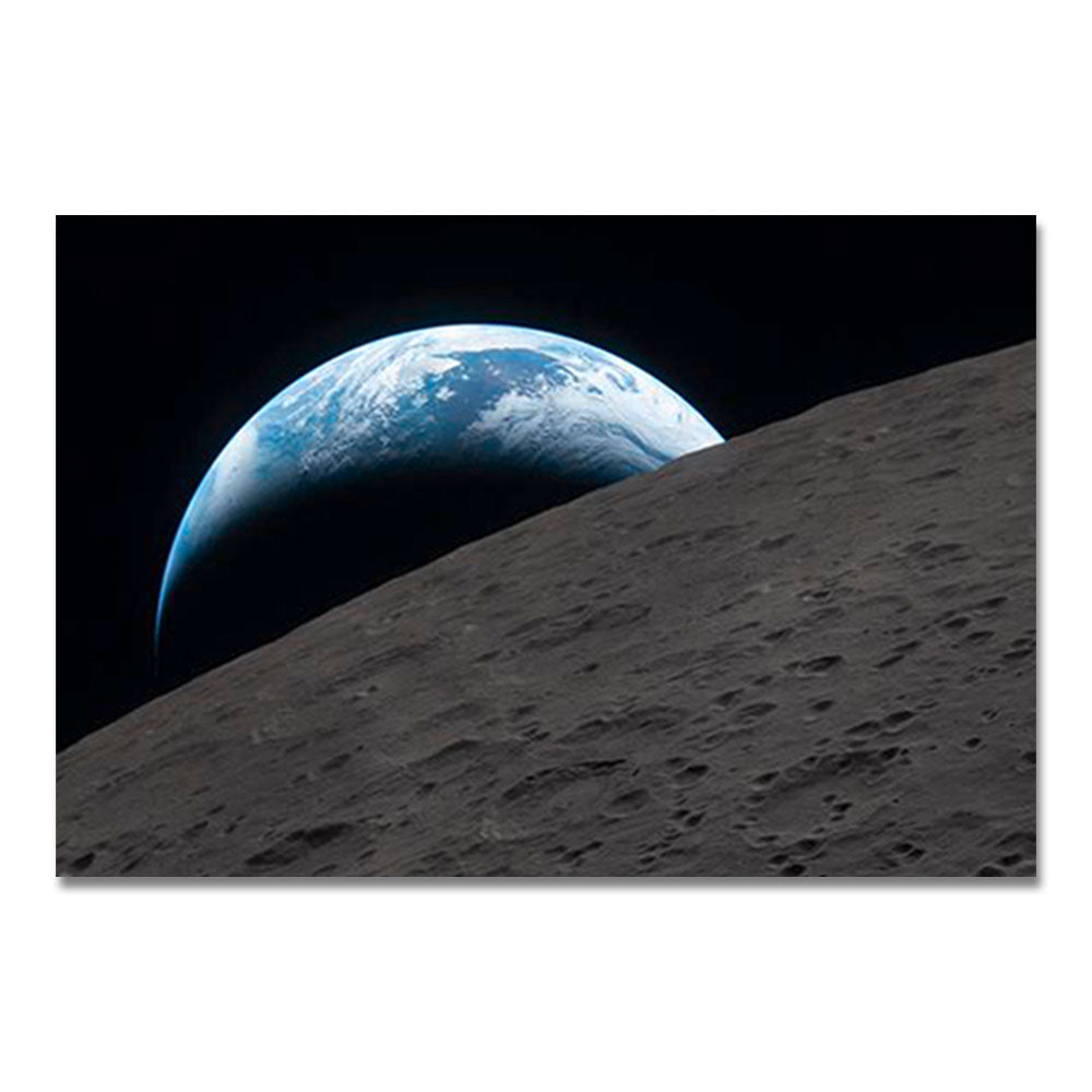 Experience the breathtaking Artemis Earthset Far Side Lenticular Magnet—a stunning view featuring the cratered lunar surface in the foreground and the partially illuminated Earth rising over the Moon’s horizon against a dramatic dark space backdrop. Perfect for space enthusiasts, this magnet captures humanity’s enduring passion for lunar exploration.