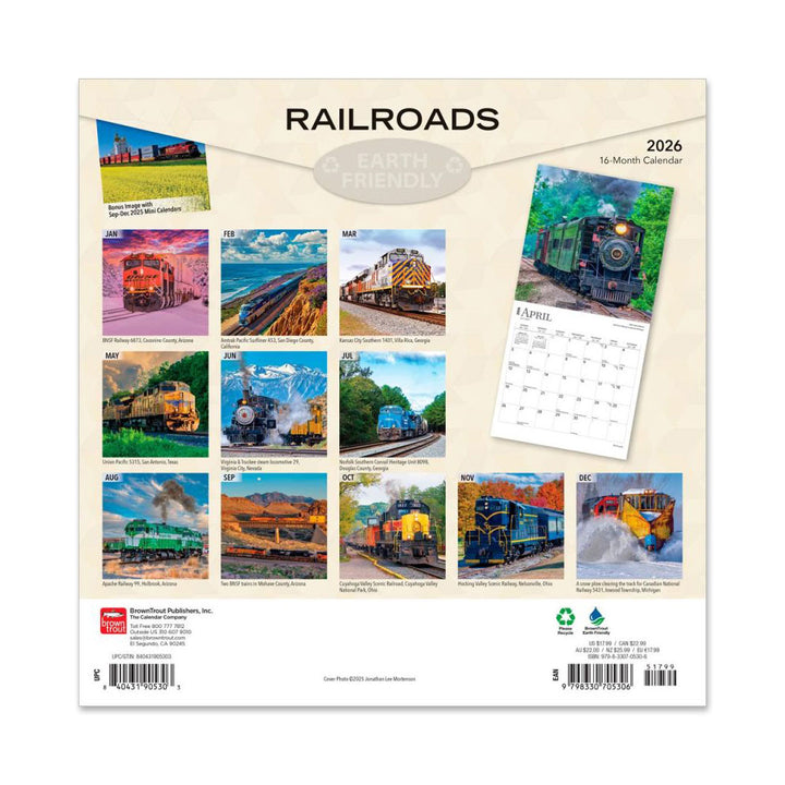 Railroads 2026 Wall Calendar