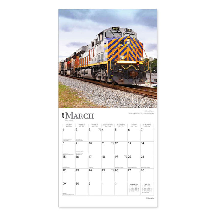 Railroads 2026 Wall Calendar