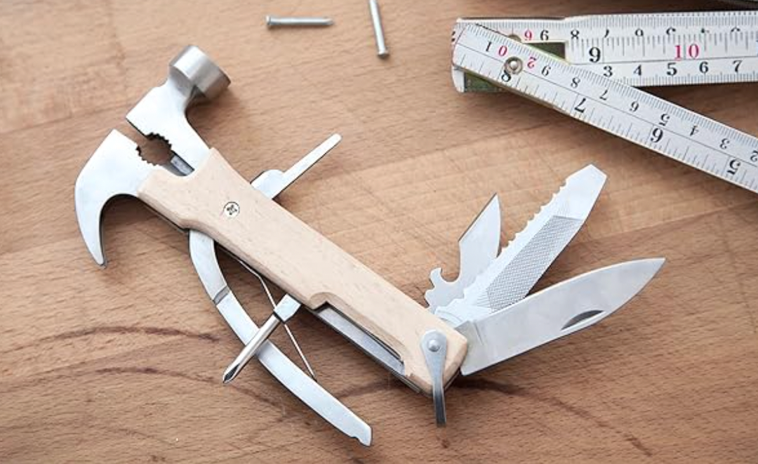 Kikkerland 10 in 1 Pocket Compact Stainless Steel Multi-Tool for Outdoors